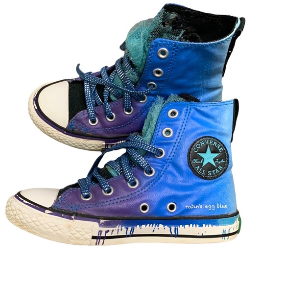 Convers Crayola colab robins egg blue high tops - Picture 2 of 12